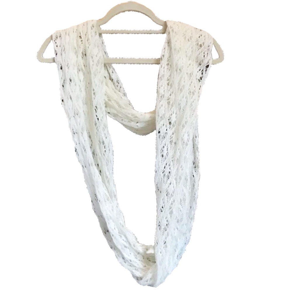 White, Lacey Infinity Scarf